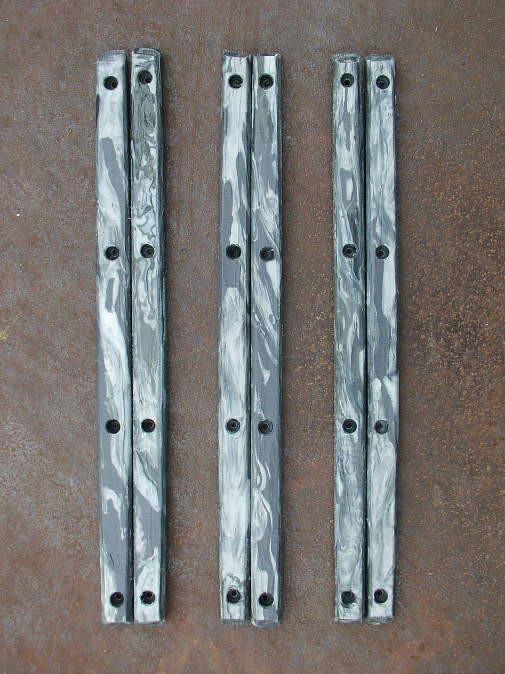 Metallic silver rails