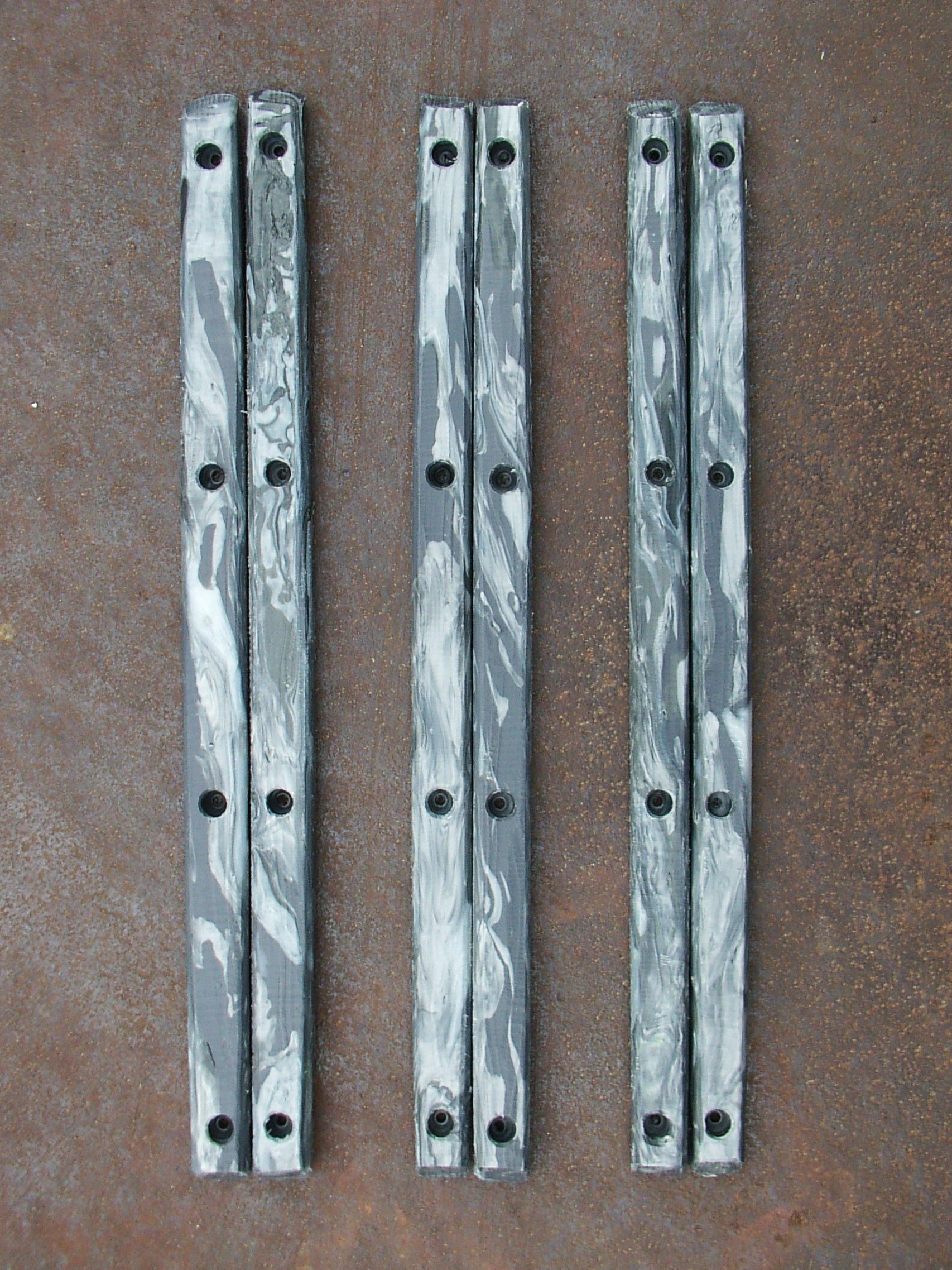 Metallic silver rails